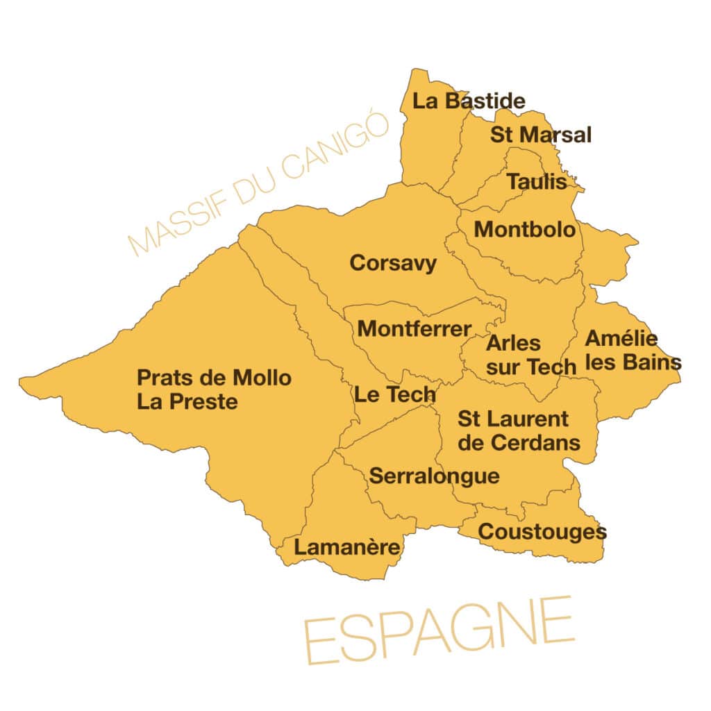 carte territoire canigo Location meublés à Amelie-les-bains
