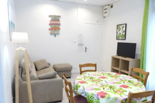 Amelie les bains location daviaud,photo du coin salon du T2 n°C7. Cette location se trouve à 100 mètres de la cure.