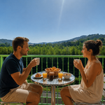 Balcon appartement côté rivière, Résidence le Catalogne
